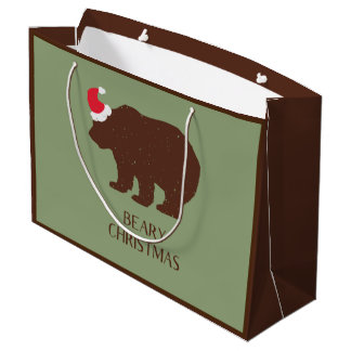 Rustique Père Noël Bear Forest Cabine Grand sac ca