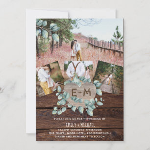 Rustique Photo Greenery EUCALYPTUS Mariage Inviter
