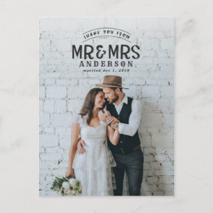 Rustique photo merci faire-part mariage