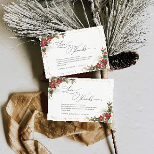 Rustique Pine Poinsettia Mariage Merci Cartes