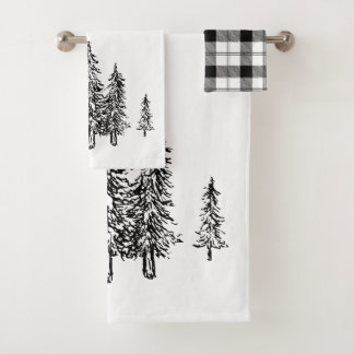 Rustique plaid de buffle noir et blanc de forêt te