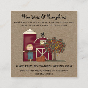Rustique Primitive Pays Carte de visite Automne