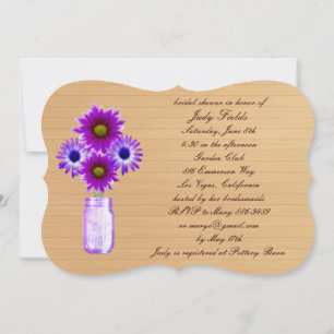 Rustique Purple Mason Jar Invitation de la nuptial
