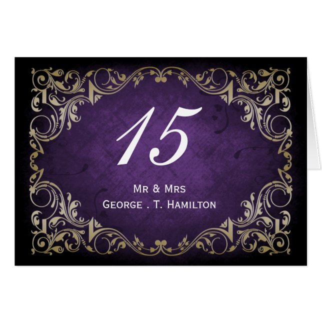 Rustique Regal Ornemental Purple Et Mariage Or (Devant Horizontal)