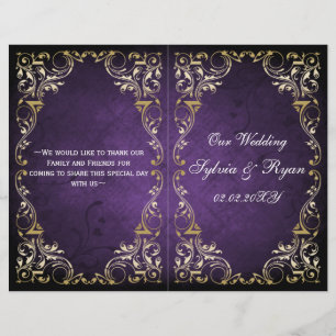 Rustique Regal Ornemental Purple Et Mariage Or