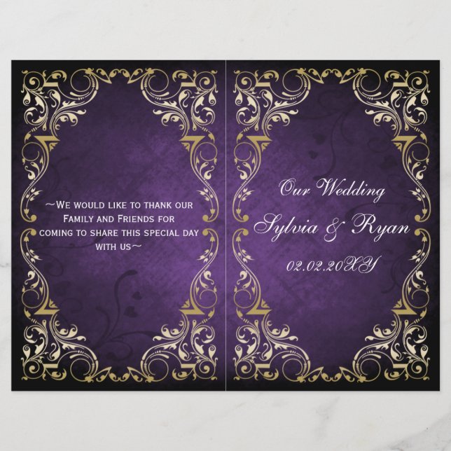 Rustique Regal Ornemental Purple Et Mariage Or (Devant)