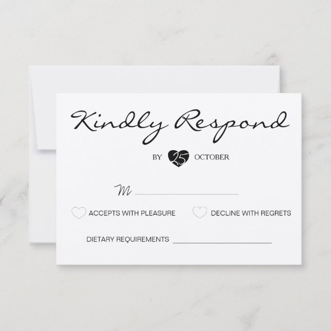Rustique Romantique Suite mariage carte RSVP (Devant)