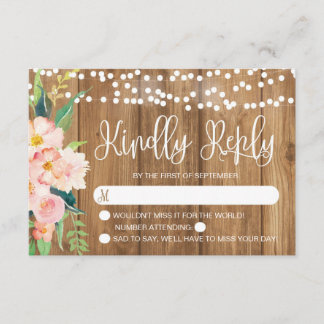 Rustique rose floral et mariage en bois RSVP