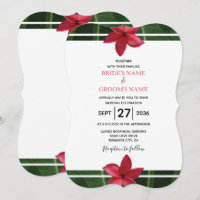 Rustique Rouge Frangipani Plumeria Invitations de