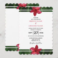 Rustique Rouge Frangipani Plumeria Invitations de 
