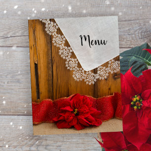 Rustique Rouge Poinsettia Pays Mariage d'hiver Men