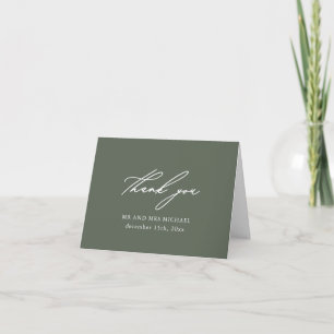 Rustique Sage Green avec Merci Script Mariage