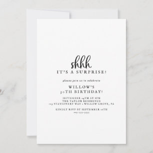 Rustique Script Surprise Party Invitation