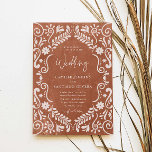 Rustique Terracotta Faire-part de mariage mexicain<br><div class="desc">Célébrez votre amour avec ce faire-part de mariage rustique mexicain en terre cuite avec picado traditionnel papel et des motifs Talavera. Parfait pour un mariage d'inspiration boho ou mexicaine. Objets correspondants dans notre magasin Cava Party Designs.</div>