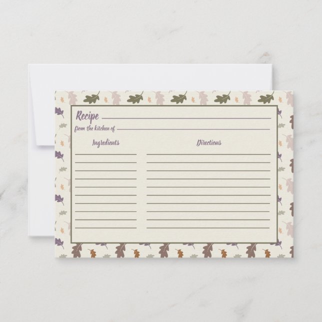 Rustique Thanksgiving automne Feuilles Recette (Devant)