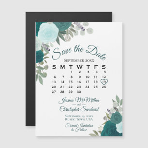 Rustique Turquoise Floral Enregistrer le calendrie
