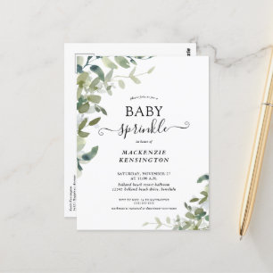 Rustique verdure Baby Sprinkle Invitation