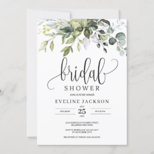 Rustique verdure Foliage Bridal Shower Invitation
