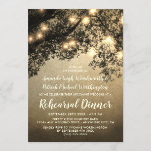 Rustique Vintage Arbre Répétition Dîner Invitation