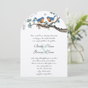 Rustique Vintage Bluebirds Invitations de mariage
