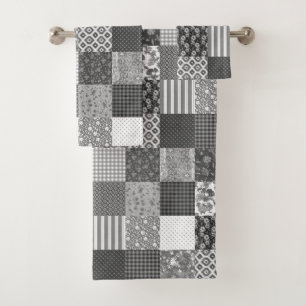 Rustique Vintage Gris Patchwork Quilt Motif