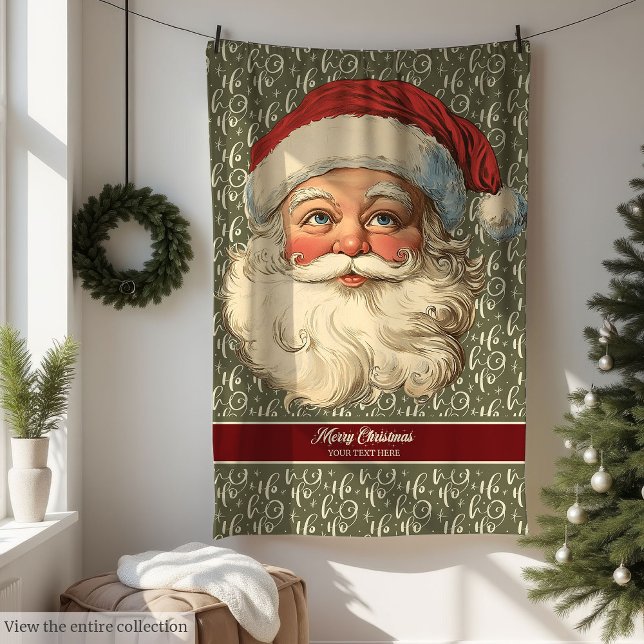 Rustique Vintage Père Noël Noël Jeter couverture C (Rustic Vintage Santa Christmas Throw Blanket Gift)