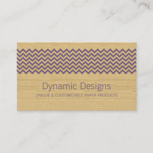 Rustique violet Carte de visite Chevron