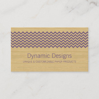 Rustique violet Carte de visite Chevron