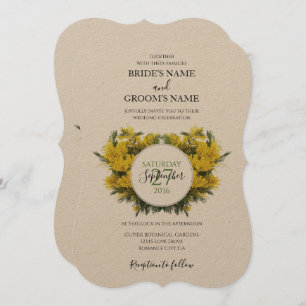 Rustique Wattle Acacia Invitations de mariage