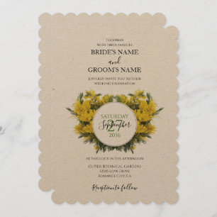 Rustique Wattle Acacia Invitations de mariage