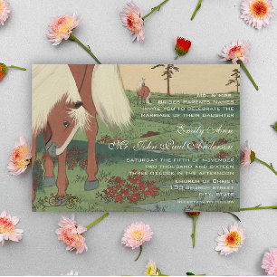 Rustique Whimsical Horse Wedding Invitations