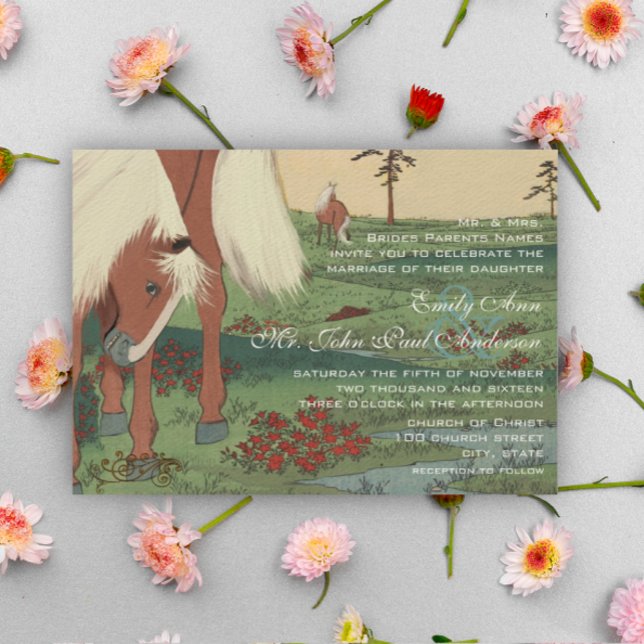 Rustique Whimsical Horse Wedding Invitations (Créateur téléchargé)
