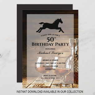 Rustique Whiskey 50e anniversaire Invitations