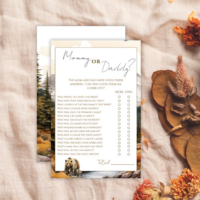 Rustique Woodland Mommy ou papa Baby shower jeu (Créateur téléchargé)