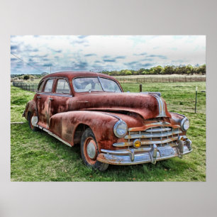 Rusty Old Automobile Car Poster