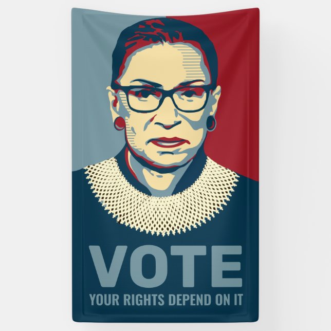 Ruth Bader Ginsburg Bannière de vote pop-art moder (Vertical)