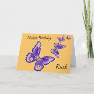 Ruth, carte de papillon de joyeux anniversaire