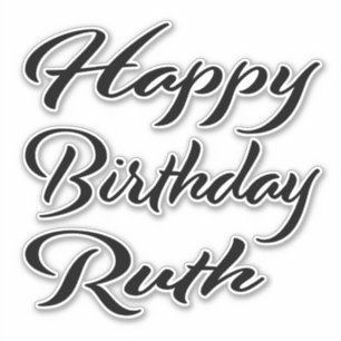 Ruth Name Prénom Anniversaire de Black Sticker