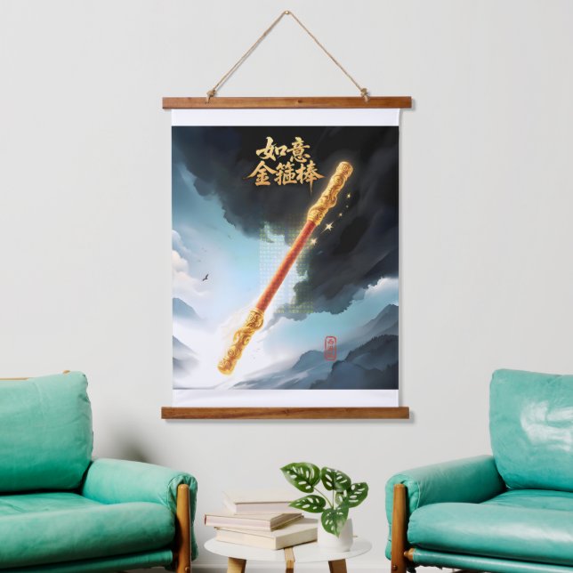 Ruyi Jingu Bang Bois Taché Tapisserie murale (Salon)