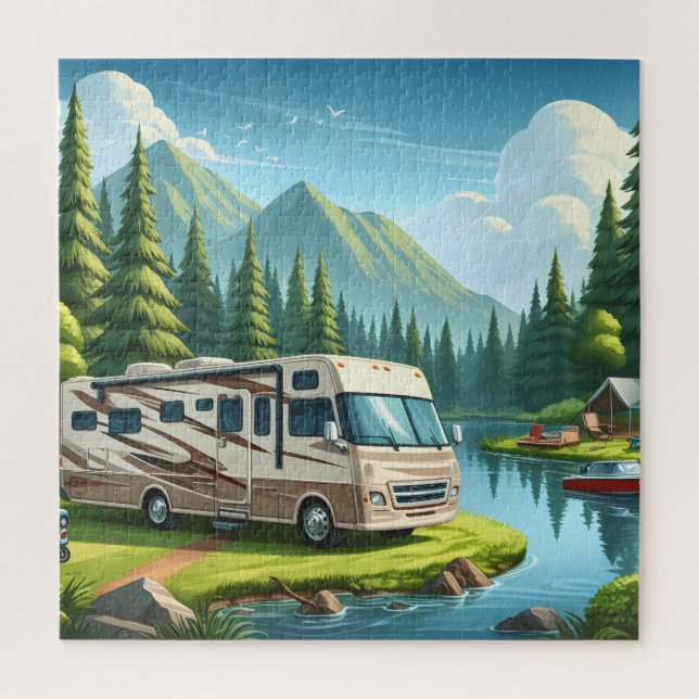 RV Camping Puzzles RV Trip Happy Camper (Vertical)