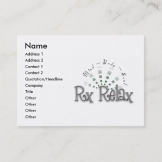 RX détendent le carte de visite