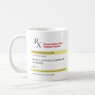 RX Prescription Café Mug Docteur Mug ou Nurse Mug