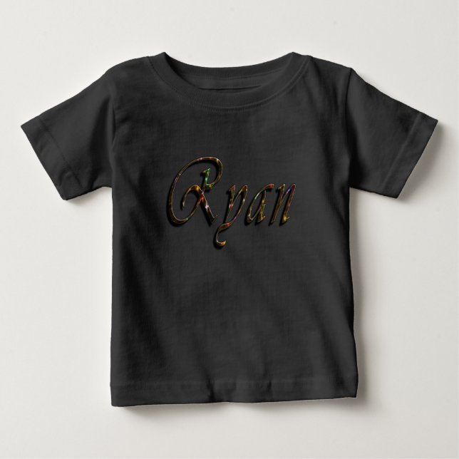 Ryan, Nom, Logo, T-shirt noir pour bébé (Devant)