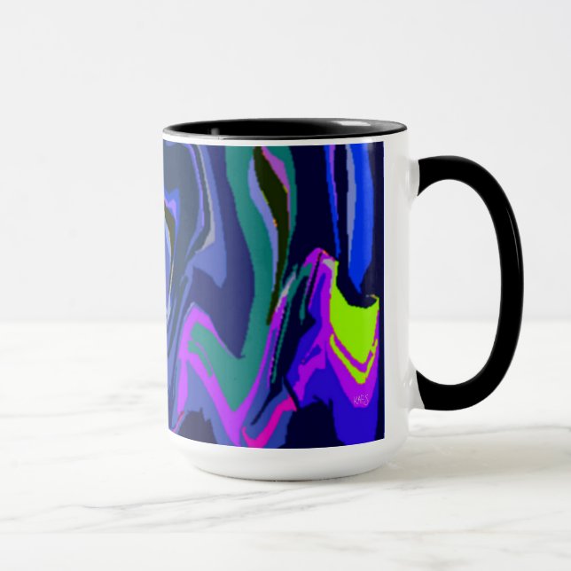 Rythme de couleur 3 Mug bleu (Droite)