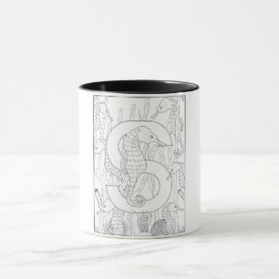 S est pour Seahorse Monogram Mug