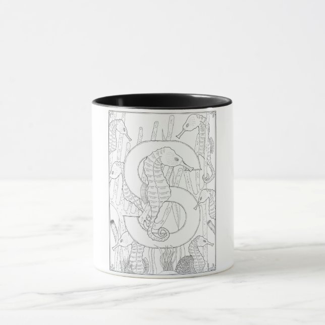 S est pour Seahorse Monogram Mug (Centre)