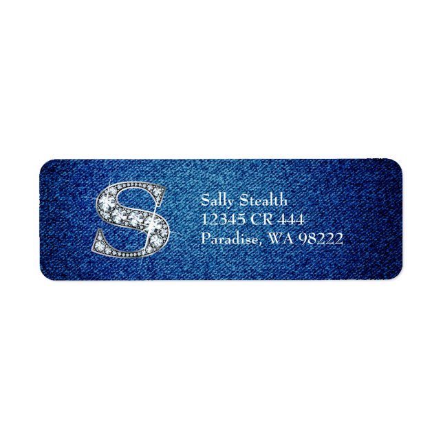 S Faux Diamond sur étiquette d'adresse de retour D (Devant)