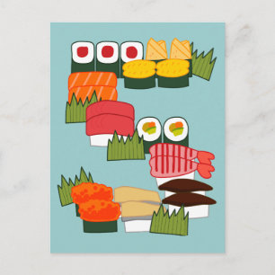 S pour carte postale Sushi