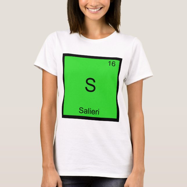 S - Salieri T-Shirt Symbole d'Élément de Chimie Dr (Devant)