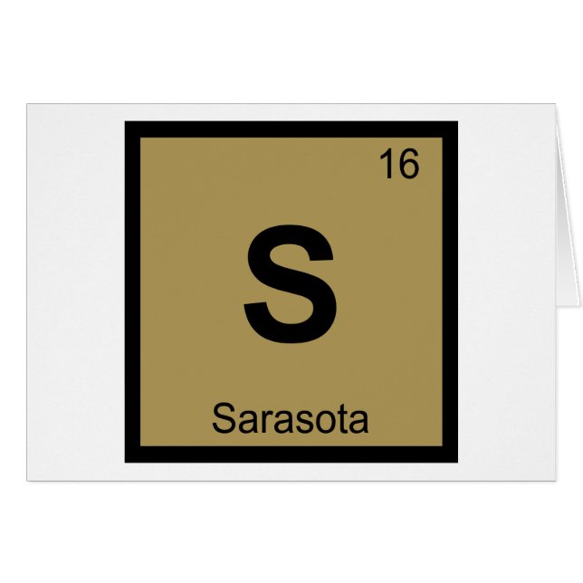 S - Sarasota Floride Chimie Tableau Périodique (Devant horizontal)